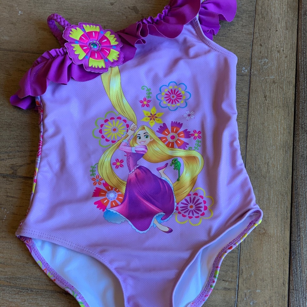 Girls Disney Rapunzel Swimming Suit